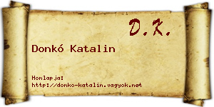 Donkó Katalin névjegykártya